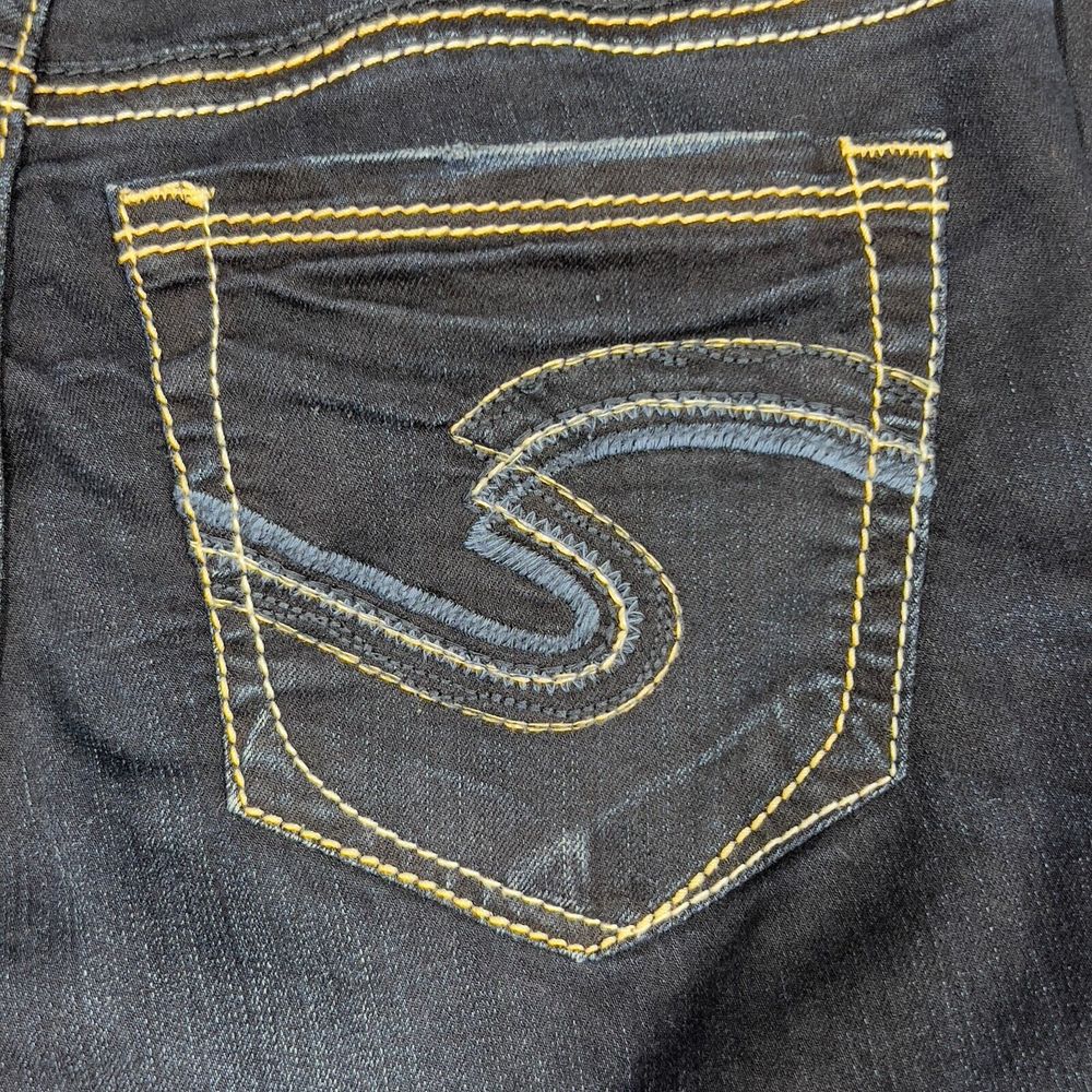 Silver Jeans Women Pant 27x31(28x30) Suki Mid Slim Boot Super Stretch Dark Wash - Picture 7 of 16